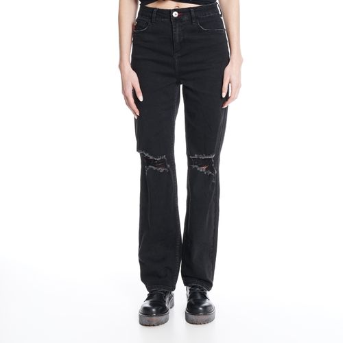 Jeans 90´S Tiro Ultra Alto Black Rotura Rock In Rio