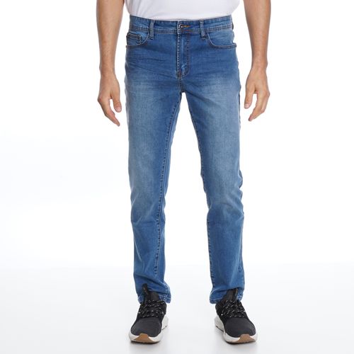 JEANS SLIM MID BLUE FIVE POCKETS BASIC