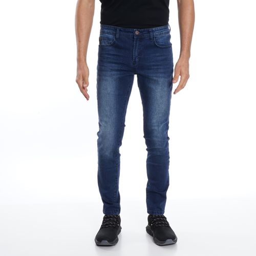 Jeans Skinny Dark Blue Five Pockets Basic