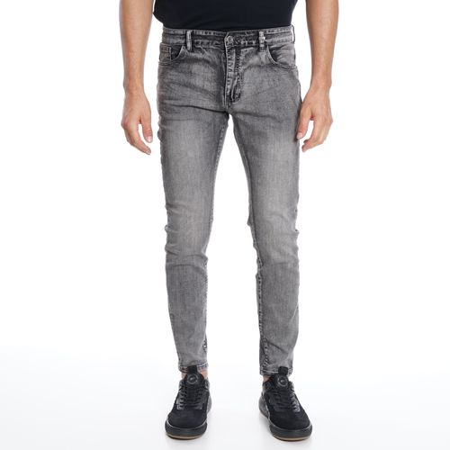 Jeans New Skinny Tiro Bajo Full Lavado Gris Cinco Bolsillos