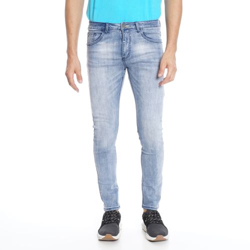 Jeans Skinny Tiro Medio Med Light Blue Wishes