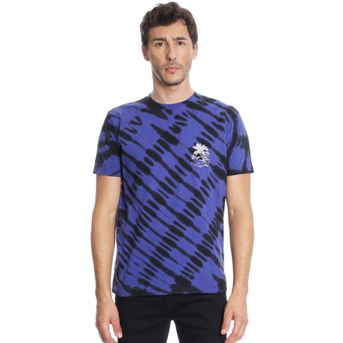 Polera Palmera Tie Dye Azul Negro