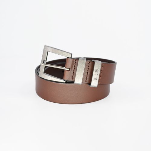 BASIC MEN BELT WITH SQUARED BUCKLE AND DOUBLE METAL WITH ELLUS LOGO