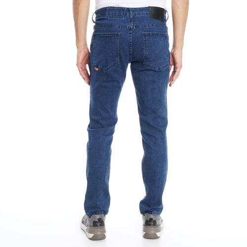 Jeans Basico Slim Tiro Medio River Elastic  Raw