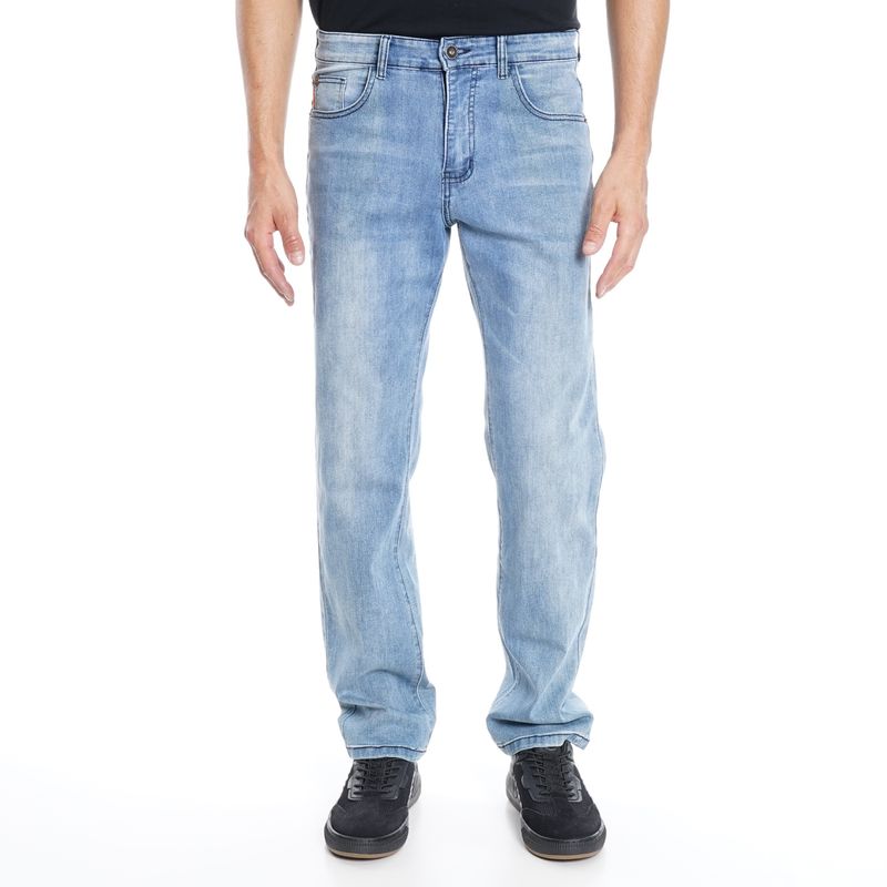 JEANS BASICO STRAIGHT TIRO MEDIO LAGOON ELASTIC AZUL MEDIO ELLUS