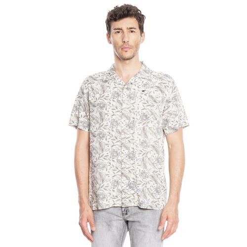 Camisa Manga Corta Surf Guayabera Tattoo Leaves