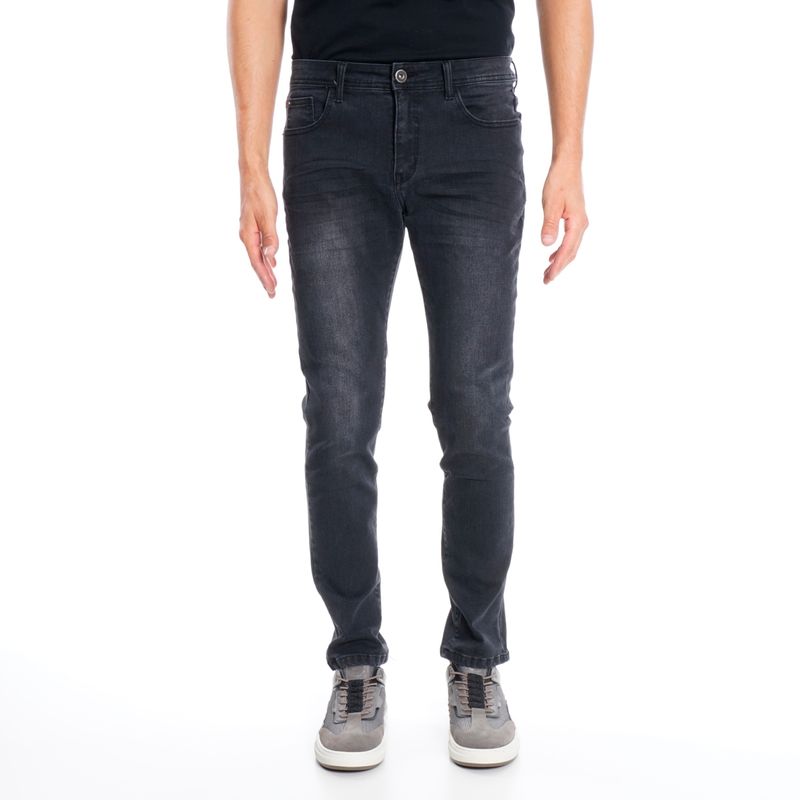 JEANS SLIM TIRO MEDIO BLACK FIVE POCKETS BASIC ELLUS Tienda Online