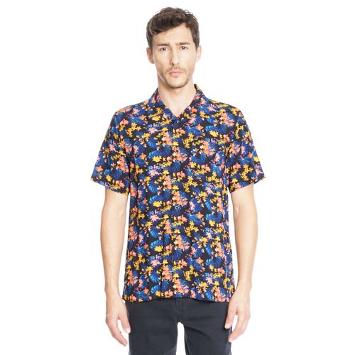 Camisa Manga Corta Surf Guayabera Tropical Orchid