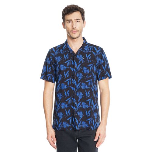 Camisa Guayabera Blue Leaves