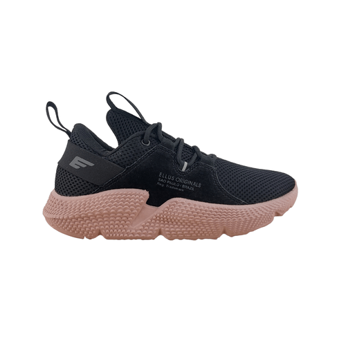 Zapatilla Mujer Ellus Fly Mesh Negro Y Rosa