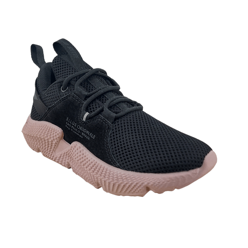 Zapatilla Mujer Ellus Fly Mesh Negro Y Rosa