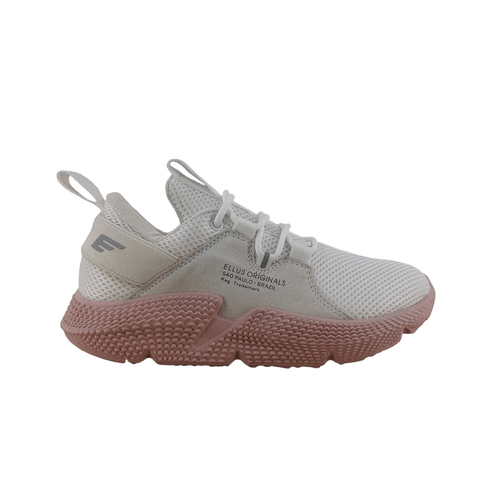 Zapatilla Mujer Ellus Fly Mesh Blanco Y Rosa