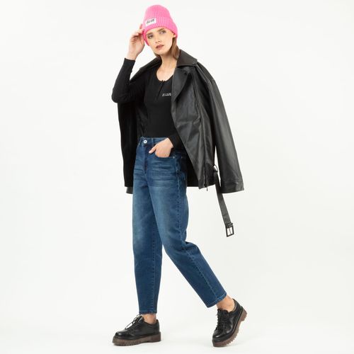 JEANS BAGGY TIRO ULTRA ALTO DARK BLUE