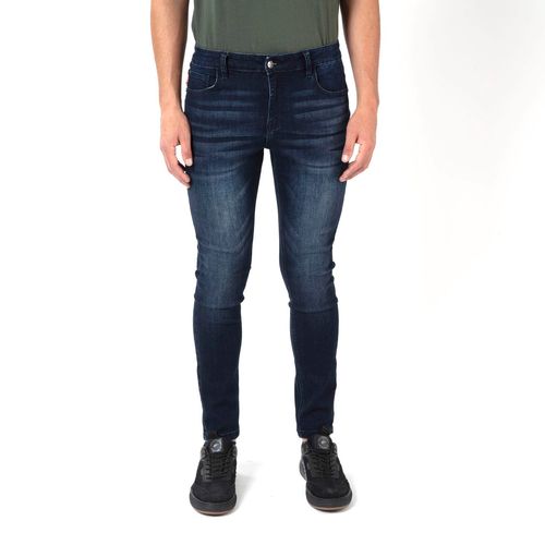 Jeans Skinny Tiro Medio Dark Blue React