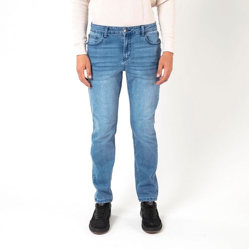 Jeans Slim Tiro Medio Med Blue React