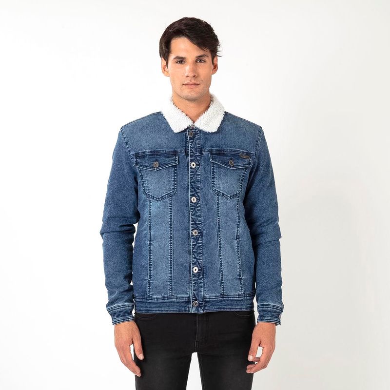 Chaqueta jeans con chiporro hombre hot sale