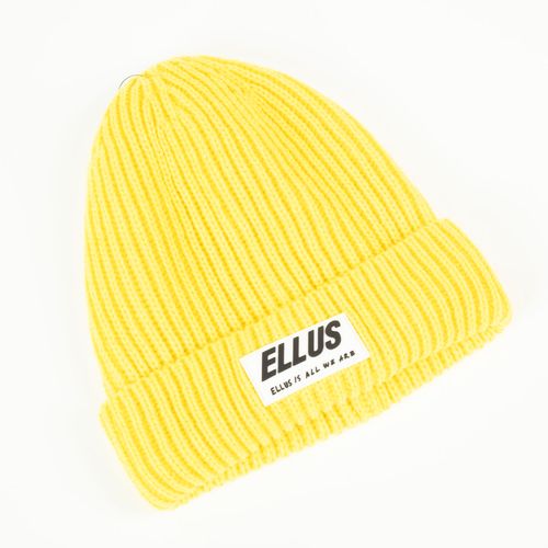 Beanie Rubber Label With Brand In Relief / Verde Fluor