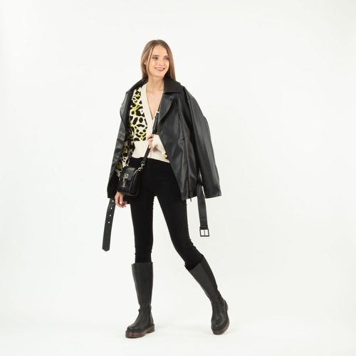 Bota Alta Suela Cristal /Negro