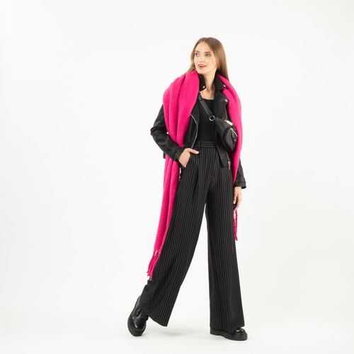 Oversize Scarf Ruber Label With Brand In Relief /Rosa