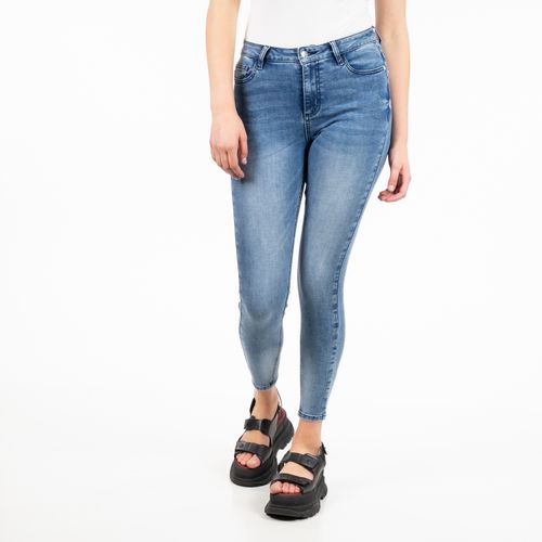 Jeans Kylie Tiro Alto Medlight  Blue React