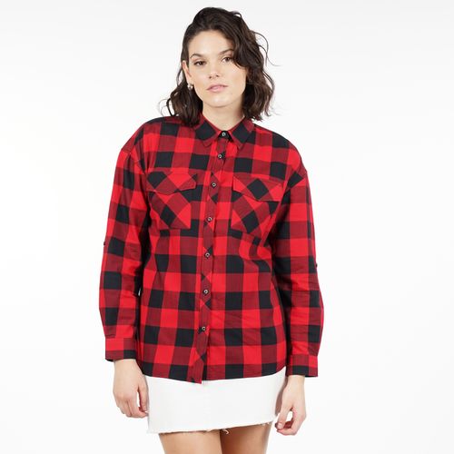 Blusa M/L Check Regular Fit Rojo