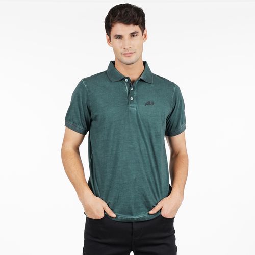 Polera M/C Polo Dirty Wash Verde Musgo