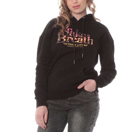 Hooded Sweatshirt Take A Breath Negro