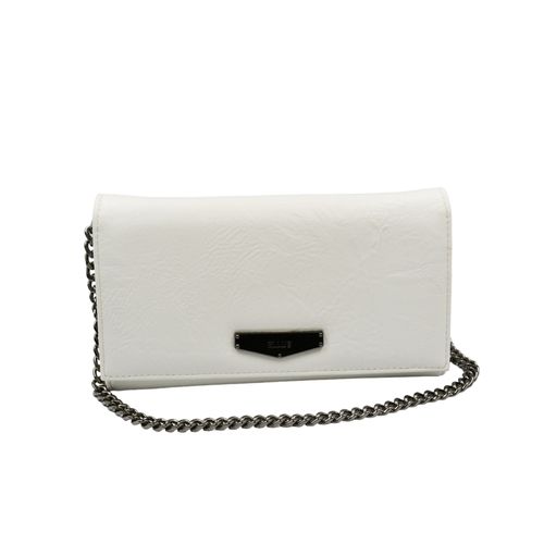 Crossbody Bag Light Pu With Chain Off Blanco