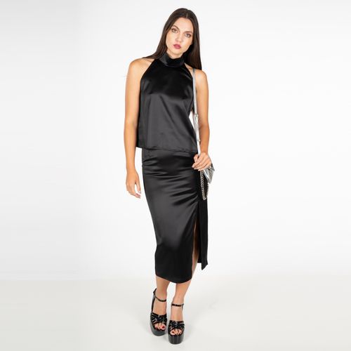 Falda Midi Silk Basic Black