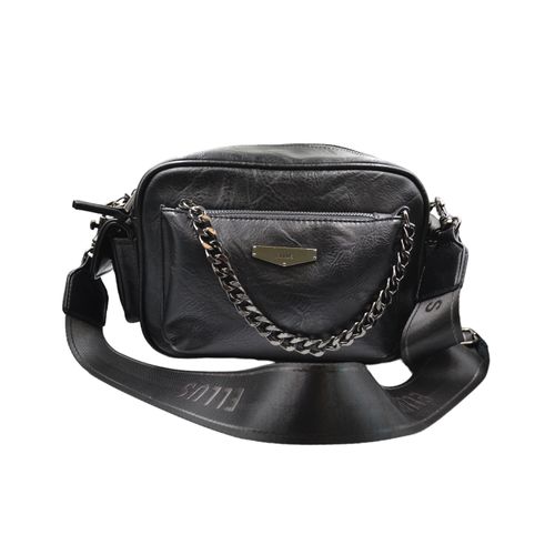 Cross Bag W/ Chain Light Pu Reinforced Strap Negro