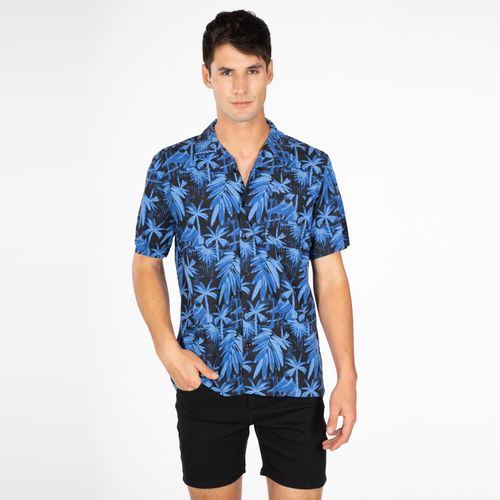 Camisa M/C Surf Guayabera Tropical Azul