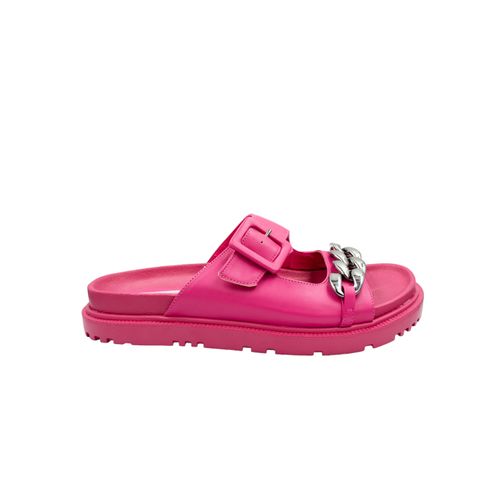 Sandalia Rastrera Cadena Logo Ellus En Plata