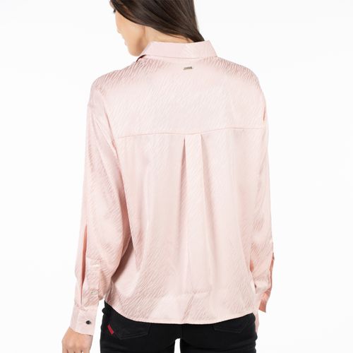 Blusa M/L Satin Jacquard Zebra Rosado