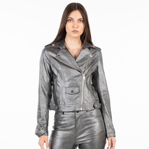 Chaqueta Biker Silver Color