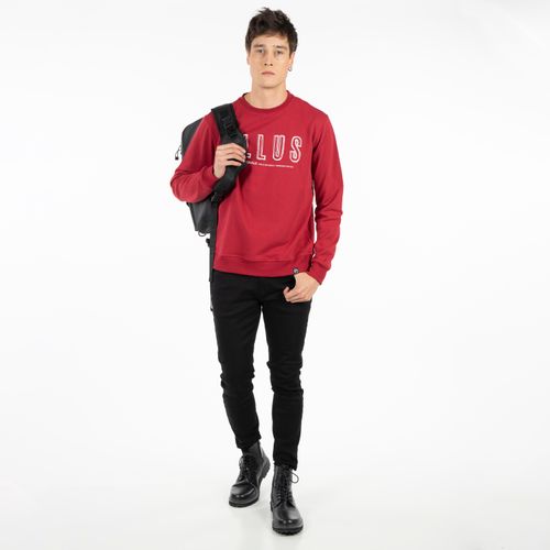 Polerón Crew Neck Terry Silicone Wash Rojo