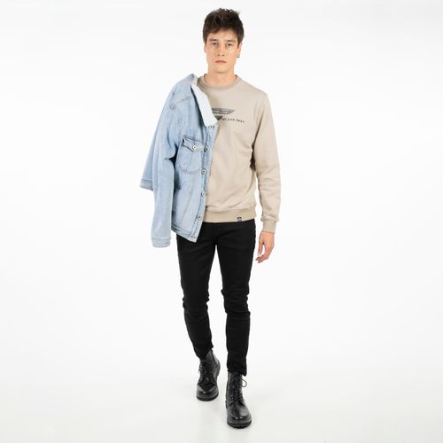 Polerón Crew Neck Terry Silicone Wash Camel