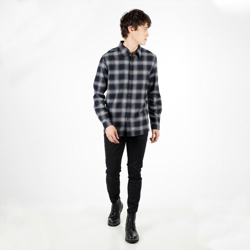 Camisa Regular Flannel Tartan Negro