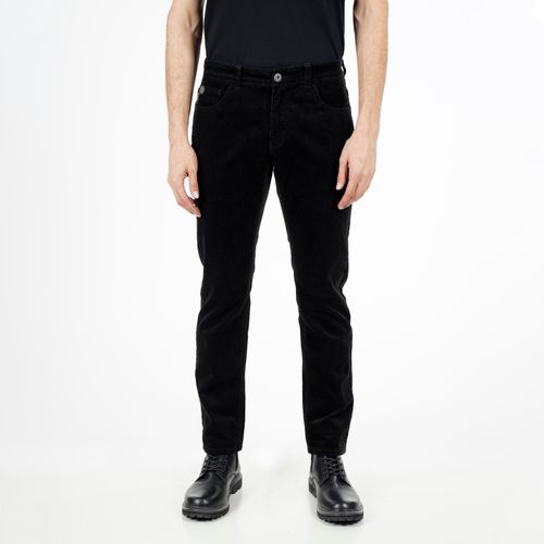 Pantalón Cotelé Slim Tiro Medio Negro