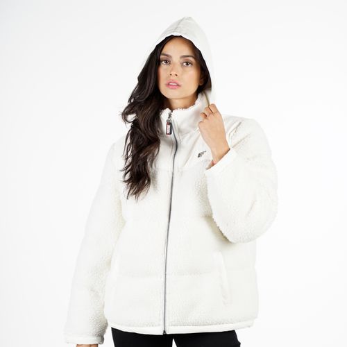 Polerón Sherpa/Pu Capucha Blanco