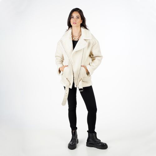 Chaqueta Aviadora Oversize Beige