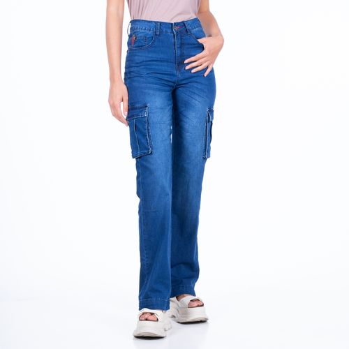 Jeans Mujer 90's Cargo Tiro Ultra Alto