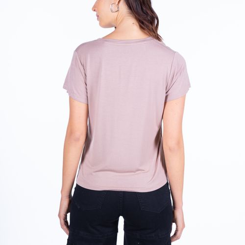 Polera Manga Corta Mujer Cuello en V Live to Fly