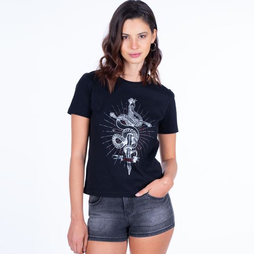 Polera Manga Corta Mujer Sword + Snake