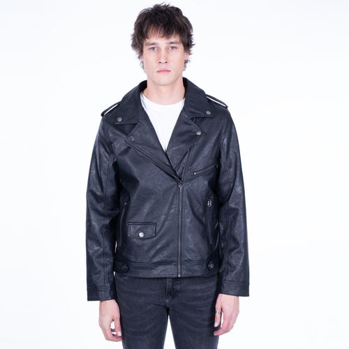 Chaqueta PU Hombre Rider negro