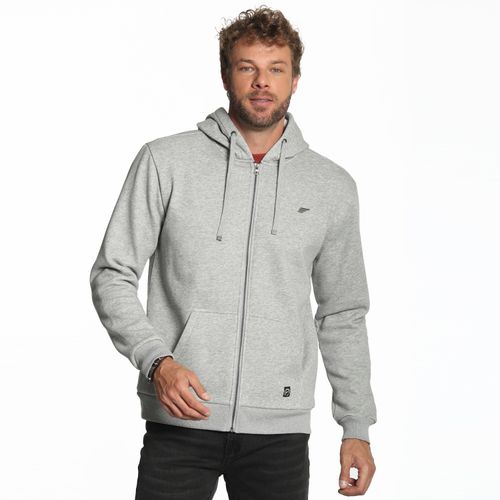 Poleron Hombre Capucha Full Zipper Bonded Pique Micropolar