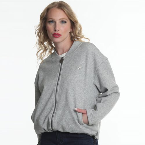 Polerón Mujer Bomber Full Zipper Bonded Piqué