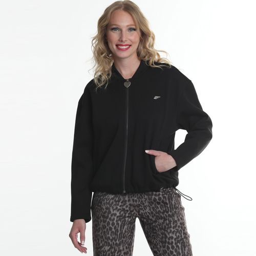 Polerón Mujer Bomber Full Zipper Bonded Piqué