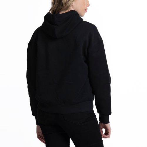 Polerón Mujer Full Zipper Capucha Fleece negro
