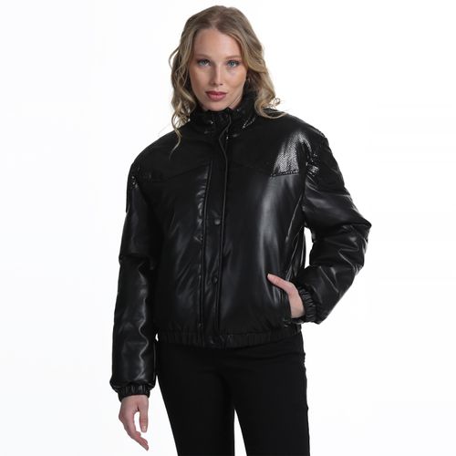 Parka Puffa Mujer Pu con Brillo