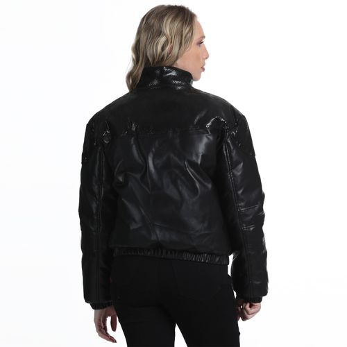 Parka Puffa Mujer Pu con Brillo